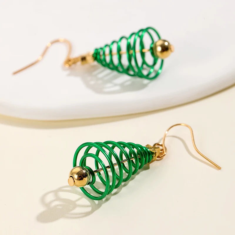 Fashion Christmas Tree Earrings For Women Cute Star Piercing Jewelry Accessories Trendy