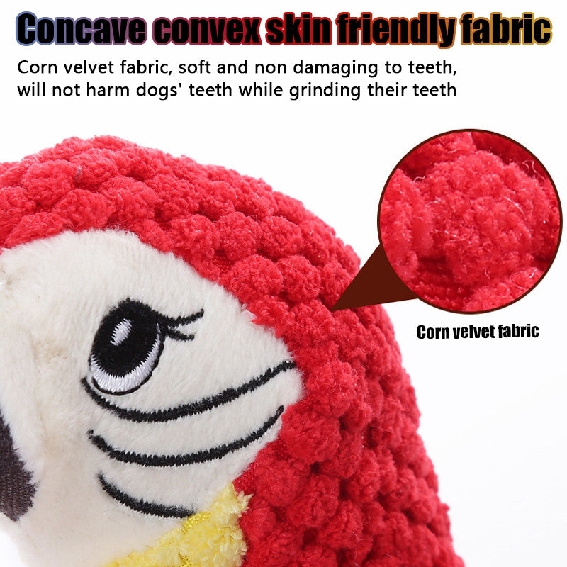 Indestructible Plush Parrot Toy for Dogs Squeaky, Durable Pet Supplies for Small & Big Dogs