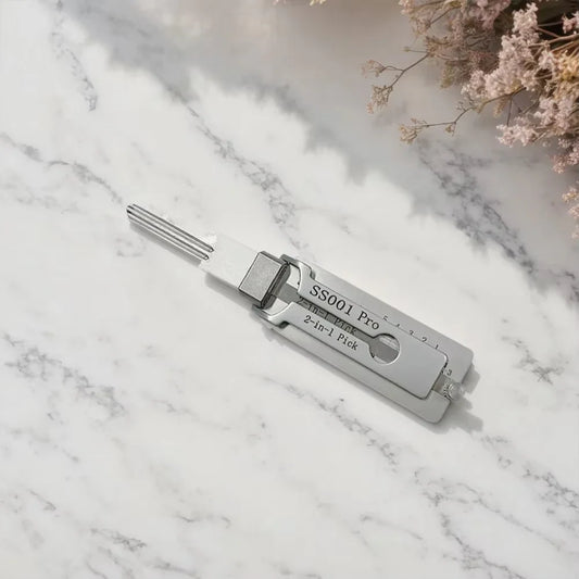 Stainless Steel Key Decoder – 2-in-1 Lock Decoding & Picking Tool for Locksmiths