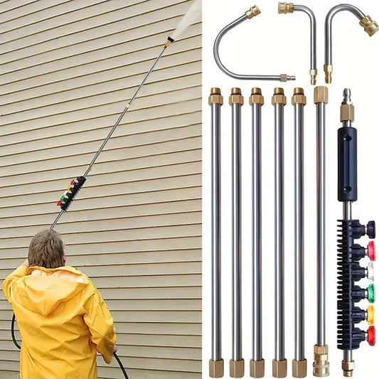 4000 PSI Telescoping High Pressure Washer Wand Set for Gutter & Roof Drainage & Walls Cleaning