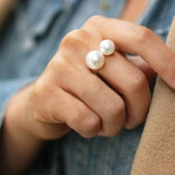 Double Pearl Ring for Women