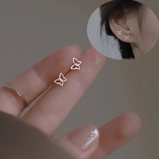 925 Silver Shiny Zircon Stud Earrings: Cute & Simple Women's Fashion Jewelry Accessories
