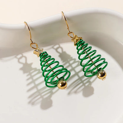 Fashion Christmas Tree Earrings For Women Cute Star Piercing Jewelry Accessories Trendy