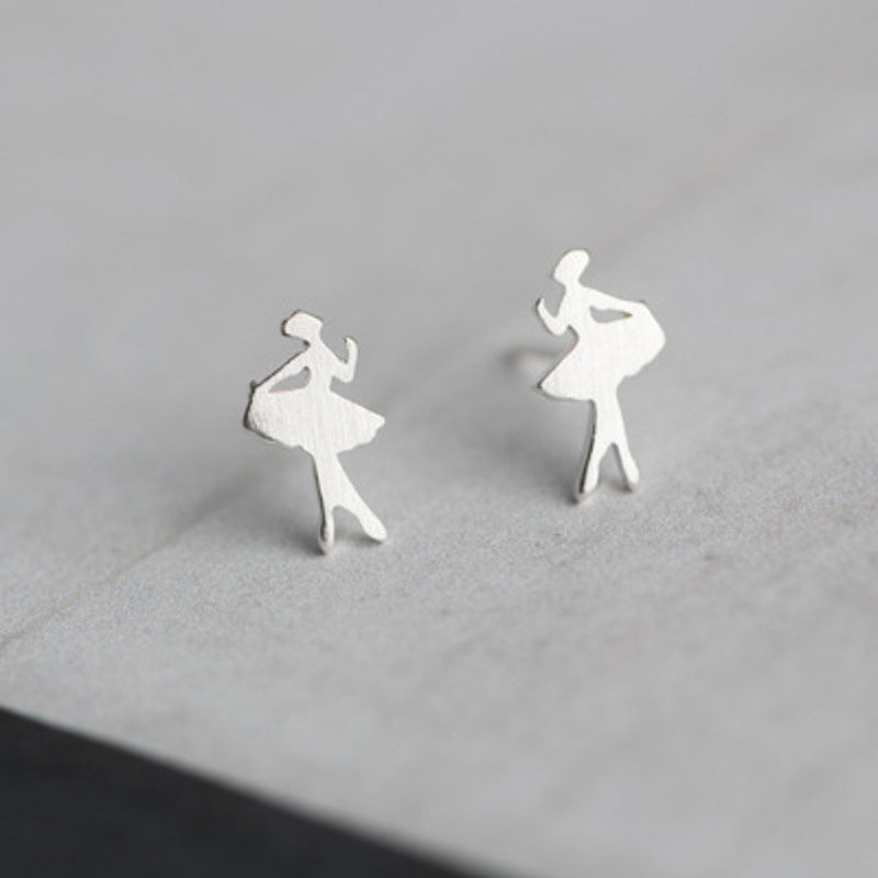 Silver Plated Korean Style Ear Hole Earrings for Women: Hypoallergenic Creative Studs - Fine Jewelry Accessories