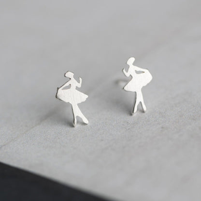 Silver Plated Korean Style Ear Hole Earrings for Women: Hypoallergenic Creative Studs - Fine Jewelry Accessories