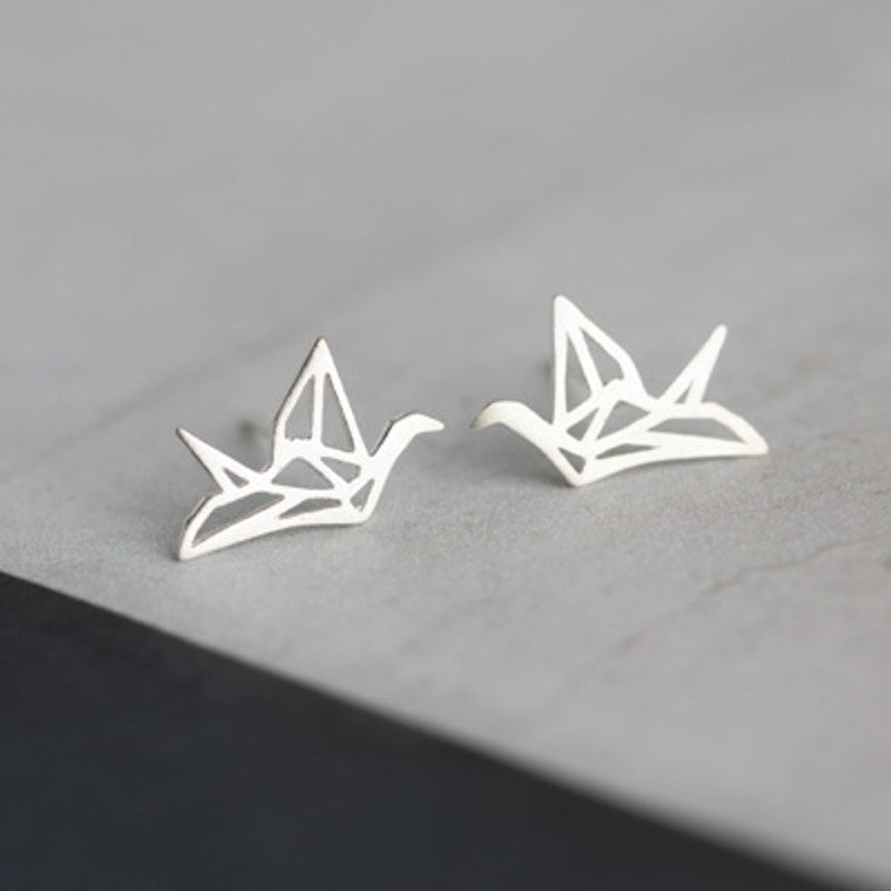 Silver Plated Korean Style Ear Hole Earrings for Women: Hypoallergenic Creative Studs - Fine Jewelry Accessories