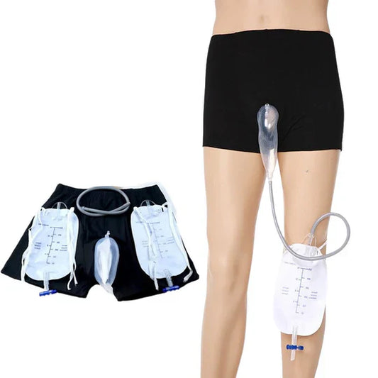 Male Urinal Bag Pee Holder – Reusable Silicone Walking Urinary Panties With Catheter