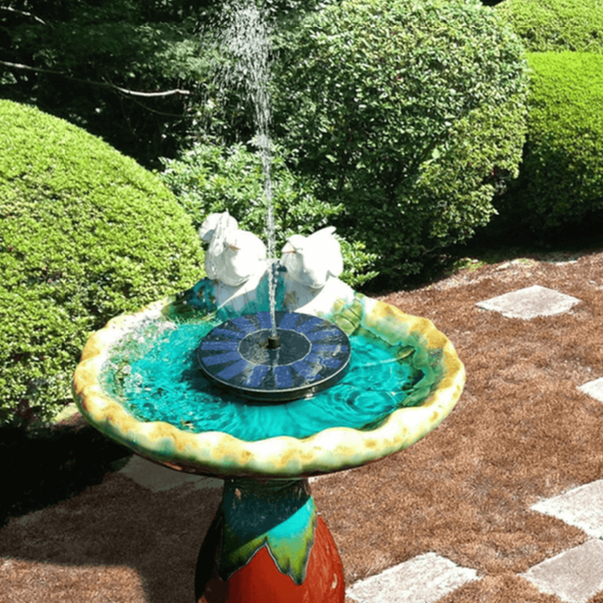 Efficient Solar Garden Fountain | Eco-Friendly Waterfall Fountain for Outdoors | 4-Mode Mini Solar Fountain